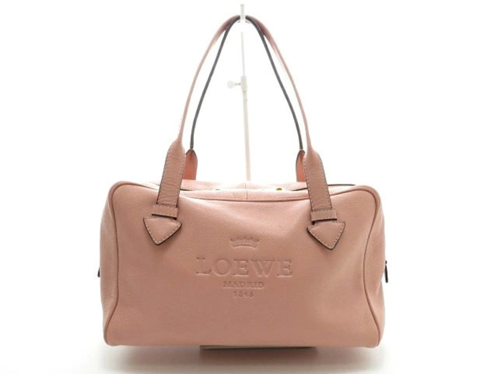 Loewe Heritage pink leather handbag